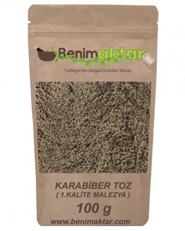 BenimAktar Karabiber Toz Kara Biber 1.Kalite Malezya Malabar Cinsi 100 Gr