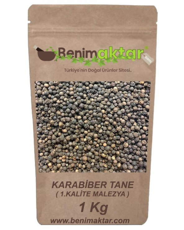 BenimAktar Karabiber Tane Kara Biber 1.Kalite Malezya Malabar Cinsi 1 Kg