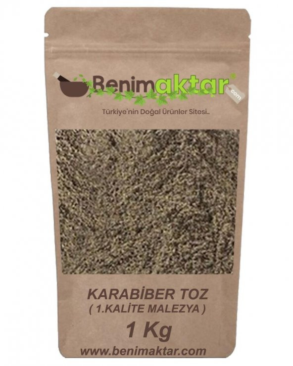 BenimAktar Karabiber Toz Kara Biber 1.Kalite Malezya Malabar Cinsi 1 Kg