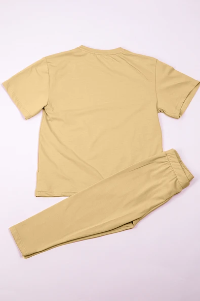 KIZ ÇOCUK TAKIM KAPRİ TAYTLI BASKILI OVERSİZE A84 - 3