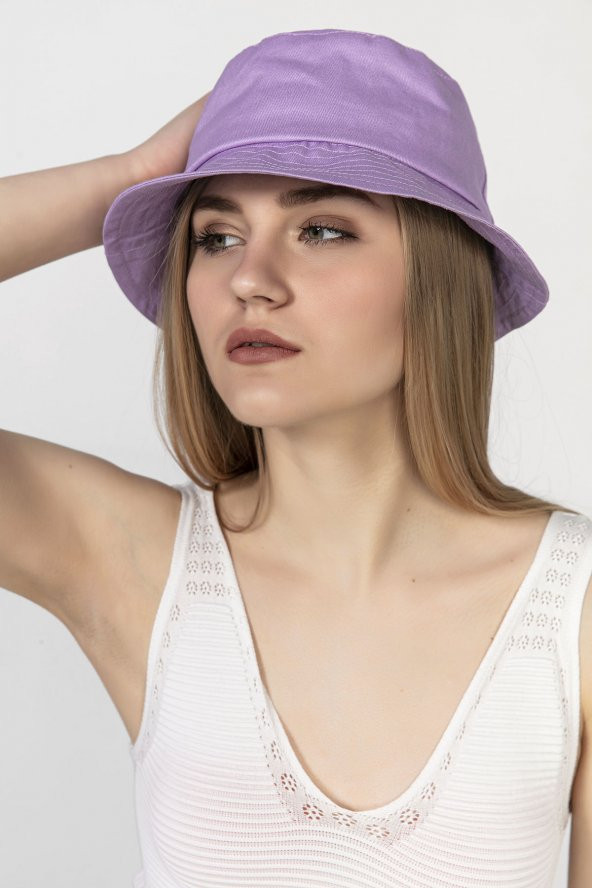 Felice Butik Lila Basic Bucket Kadın Şapka - 3