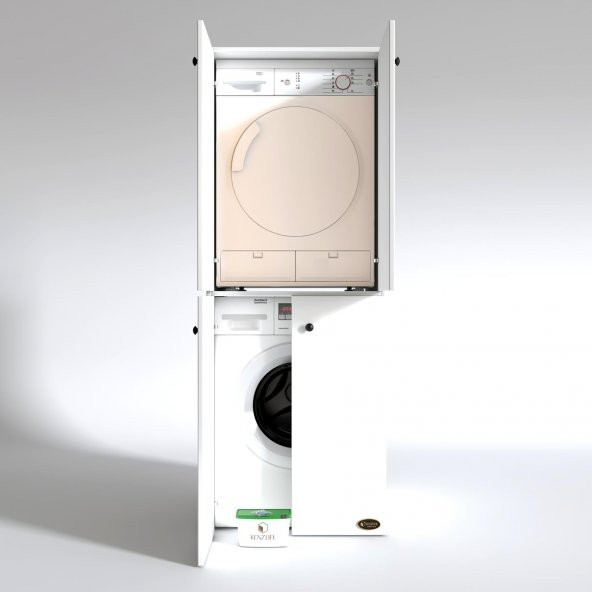 Kenzlife Çamaşır-Kurutma Makinesi Dolabı Kapaklı Jelena Byz 180*70*60 Banyo Çift Katlı Arkalıksız - 2