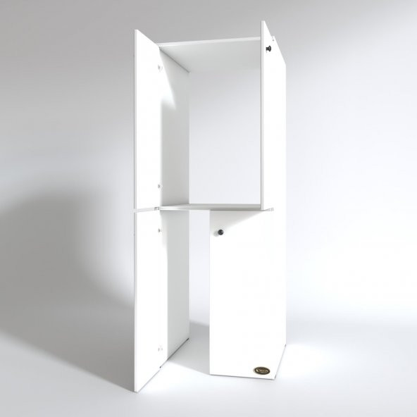 Kenzlife Çamaşır-Kurutma Makinesi Dolabı Kapaklı Jelena Byz 180*70*60 Banyo Çift Katlı Arkalıksız - 3