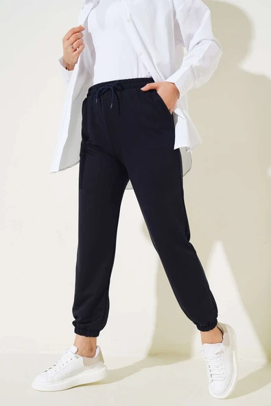 Paça Lastikli Jogger Pantolon Lacivert - 2