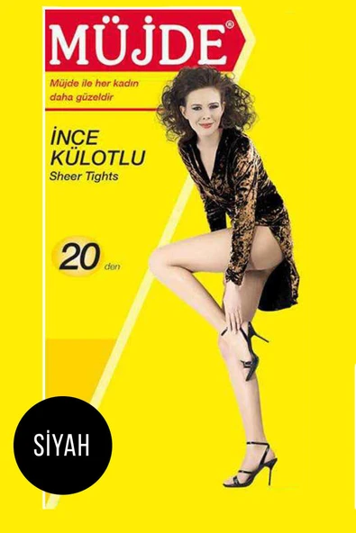 Müjde 20 Den İnce Külotlu Çorap 500 Siyah ürün görseli 1