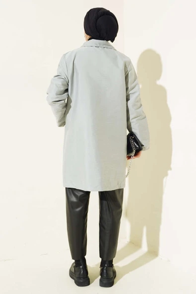 Gömlek Yaka Çıtçıtlı Kap Gri - Resim 3