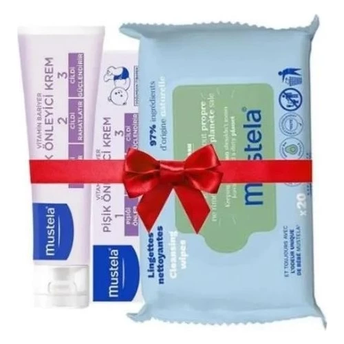 Mustela Vitamin Barrier 1-2-3 Cream 100ML + Kompost Edilebilir Islak Mendil 60 Yaprak