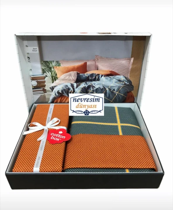 Cotton Box Modern Çift Kişilik Nevresim Takımı Stark Tarçın - Resim 4