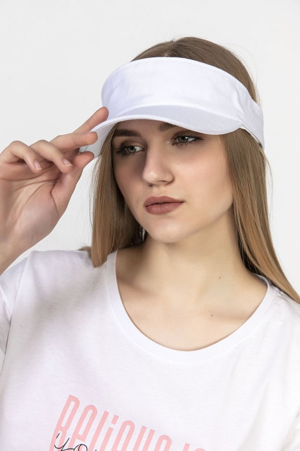 LPODRE Beyaz Üstü Açık Kadın Şapka