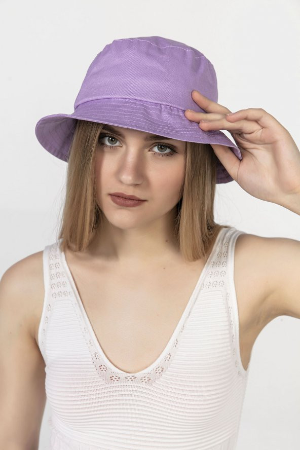 LPODRE Lila Basic Bucket Kadın Şapka
