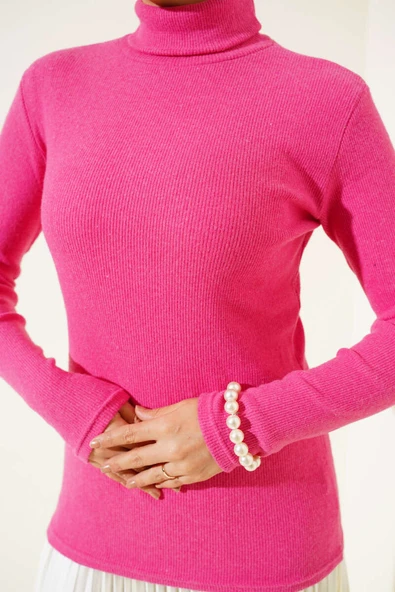 Boğazlı Fitilli Body Fuşya - Resim 4