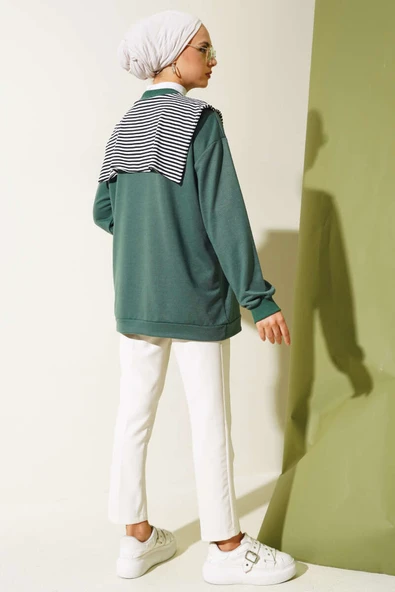 Omuz Atkı Görünümlü Tunik Zümrüt - Resim 3