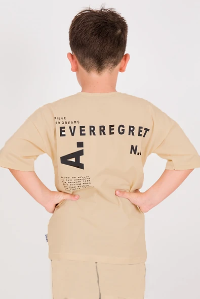 ERKEK ÇOCUK ŞORTLU TAKIM SIRT BASKILI CEP DETAYLI B19 - 3