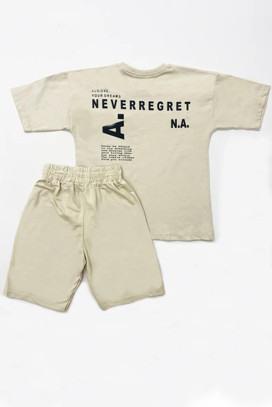 ERKEK ÇOCUK ŞORTLU TAKIM SIRT BASKILI CEP DETAYLI B19 - 5