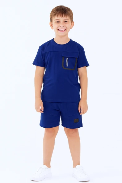 ERKEK ÇOCUK ŞORTLU TAKIM SIRT BASKILI CEP DETAYLI B19 - 9