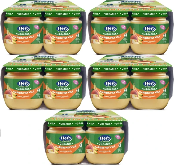 Hero Baby Kavanoz Maması 120GR Avantaj Pk (20 Li Set) Karışık Meyveli (5PK*4)