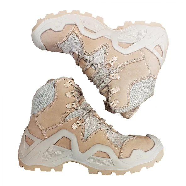 VANEDA 1285 Nubuk Yazlık Kısa Bej  Soğuğa Karşı Koruma Arazi Outdoor Trekking Asker Botu - 3