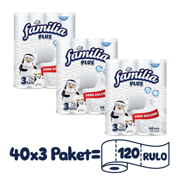 Familia Plus Tuvalet Kağıdı 120 Rulo (40 RULO X 3 PAKET) - 2