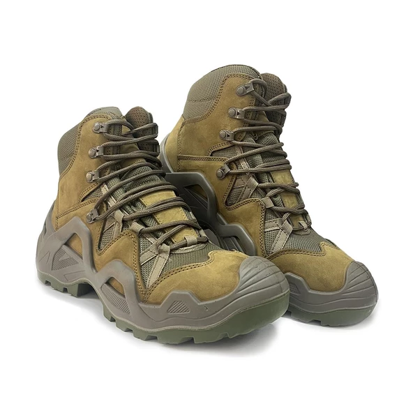 VANEDA 1285 Nubuk Yazlık Kısa Haki Koruma Arazi Outdoor Trekking Asker Botu 4 Mevsim