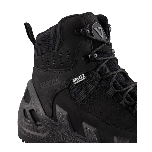 VANEDA1192 V-Clutch Pro Mid On Duty Siyah Nubuk Kısa Dry-Tex Su Geçirmez Soğuğa Karşı Koruma Arazi Outdoor Trekking Botu - 4