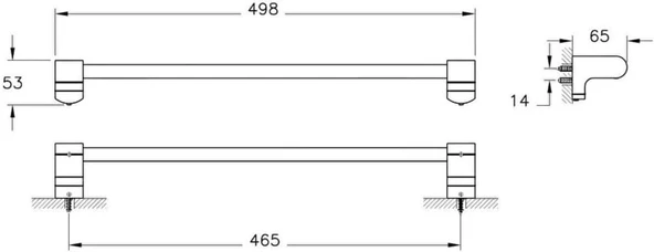 VitrA Base 700 A44070 Uzun Havluluk, Krom - Resim 2