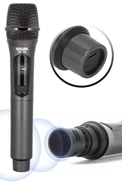 Lastvoice SXC-888E Şarjlı ÇİFTLİ EL Telsiz Kablosuz Mikrofon Seti - Resim 3