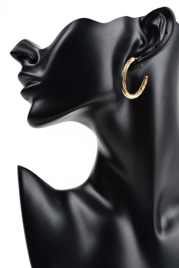 Soobepark İnce Burgulu Halka Küpe Sarı Renk - 2