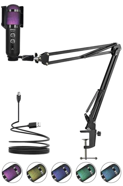 Midex REGARD RGB Set USB Ekholu Oyuncu ve Yayıncı Mikrofonu (Kayıt Gaming Tiktok Twitch Canlı yayın Discord Youtube) - Resim 2