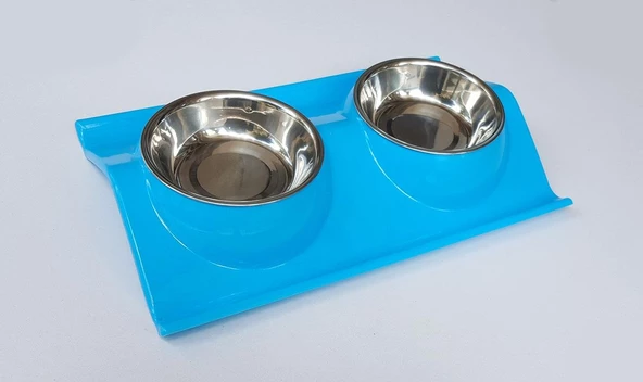 Kedi Köpek Eğimli İkili Mama ve Su Kabı - Resim 3
