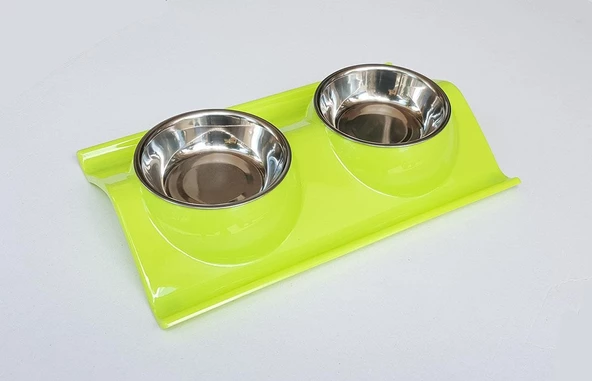 Kedi Köpek Eğimli İkili Mama ve Su Kabı - Resim 2