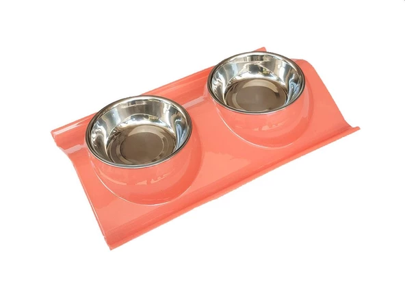 Kedi Köpek Eğimli İkili Mama ve Su Kabı ürün görseli