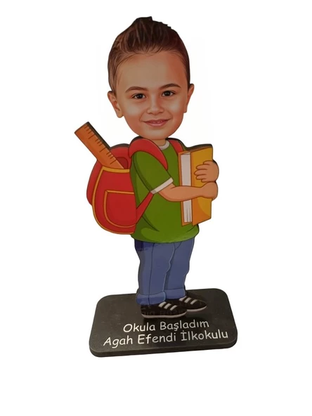 Kişiye Özel Ahşap Biblo - Erkek Çocuk Karikatür Biblo - Mezuniyet Biblosu ( 10 Adet )