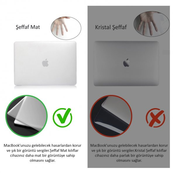 McStorey Macbook Air ile Uyumlu Kılıf HardCase A1932 2018/2019 Mat - 3
