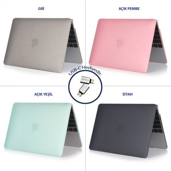 McStorey Macbook Air ile Uyumlu Kılıf HardCase A1932 2018/2019 Mat - 12