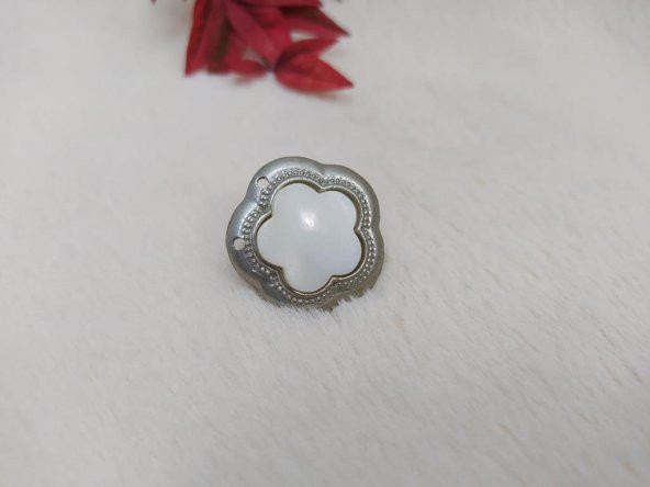 Hdmarketim Kadın Yüzük Dogal Beyaz Akik Taşlı Ayarlanabilir Ölçü