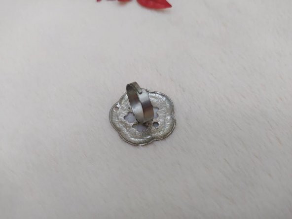 Hdmarketim Kadın Yüzük Dogal Beyaz Akik Taşlı Ayarlanabilir Ölçü - 2