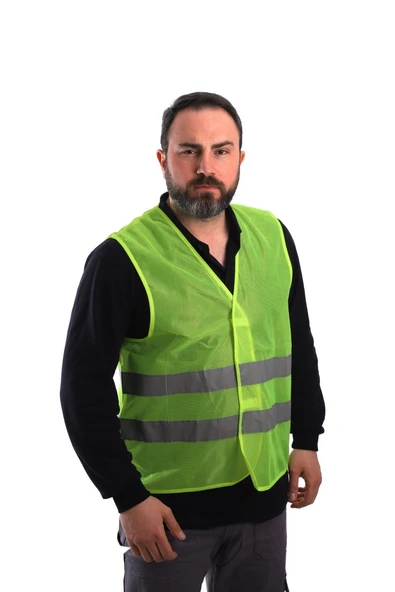 İkaz Yeleği Sarı Bedenli - Ayarlanabilir 10 lu Paket