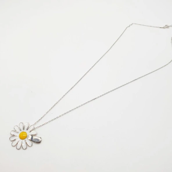 Papatya Model Gümüş Kolye - 12