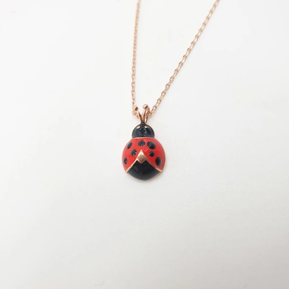 Uğur Böceği Rose Zincir'li Minik Kolye - 5