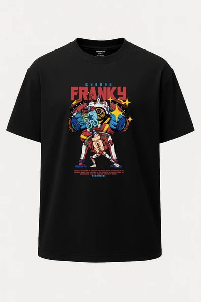 Oversize Cyborg Franky One Piece Unisex Baskılı Tişört