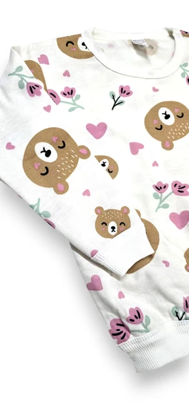 Ayıcıklı Kız Çocuk Pijama Takım - 5