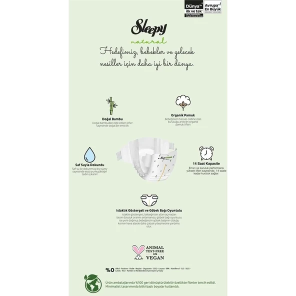 Sleepy Natural Bebek Bezi Gross Paket 5 Beden 11-18 Kg 100 Adet - 4