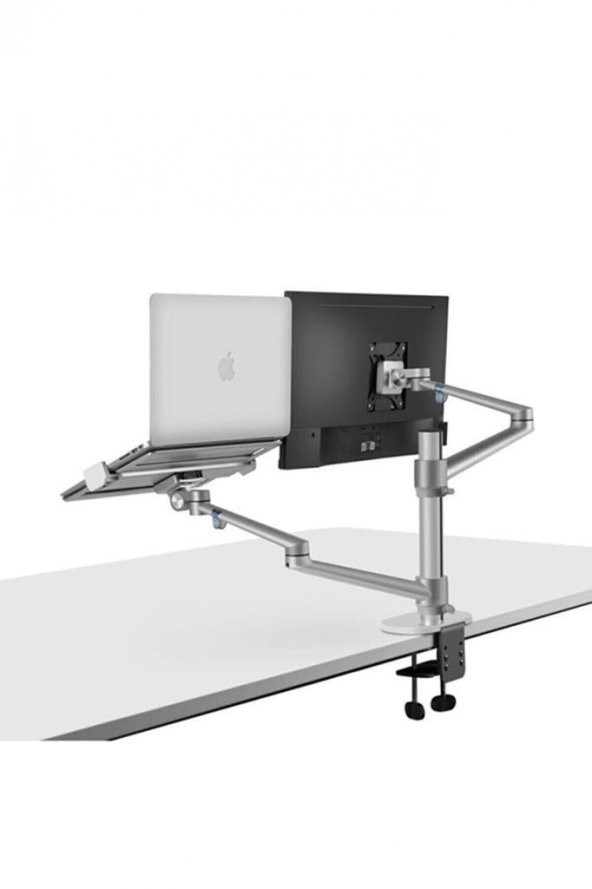 NPO STD7090S 10"-27" Notebook Stand ve Amortisörsüz Vesa Monitör Tutucu Kol Gümüş - 2