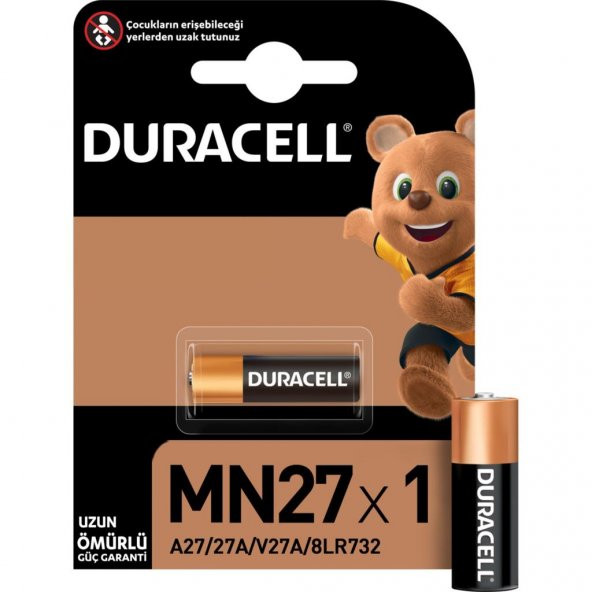 Duracell Özel Alkalin MN27 Pil 12V, 1’li paket (A27 / 27A / V27A / 8LR732)
