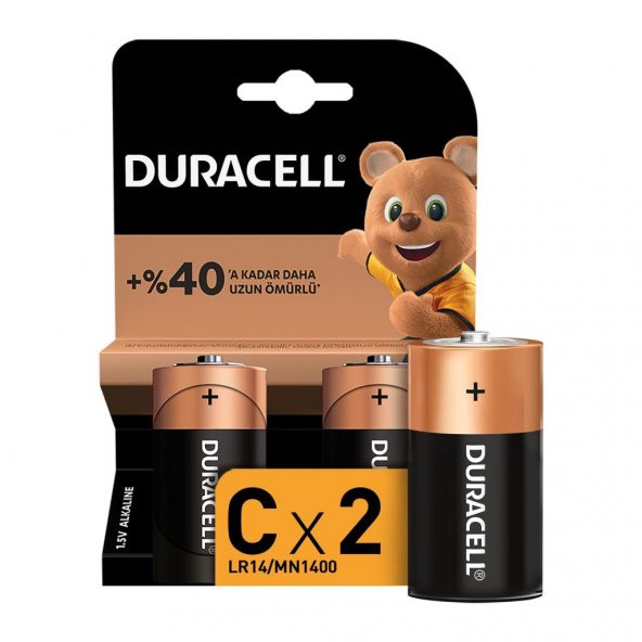 Duracell Alkalin C Piller 2 Li Paket