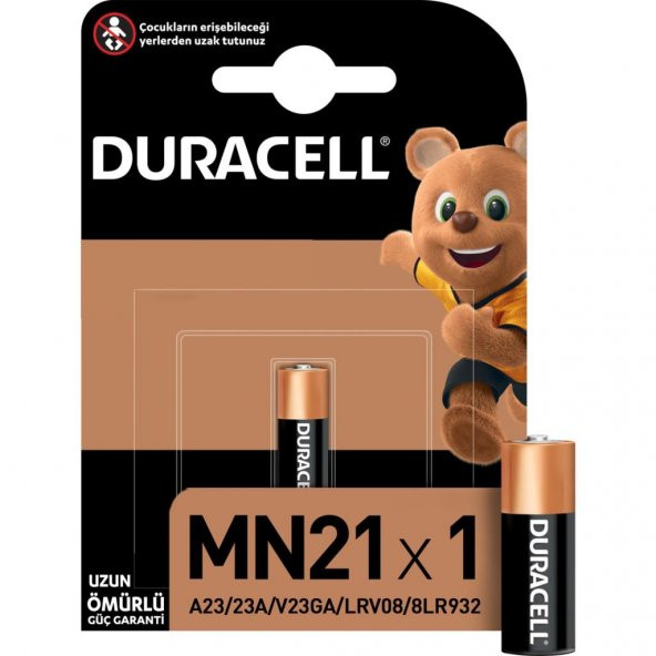 Duracell Özel Alkalin MN21 Pil 12V, 1’li (A23 / 23A / V23GA / LRV08 / 8LR932)