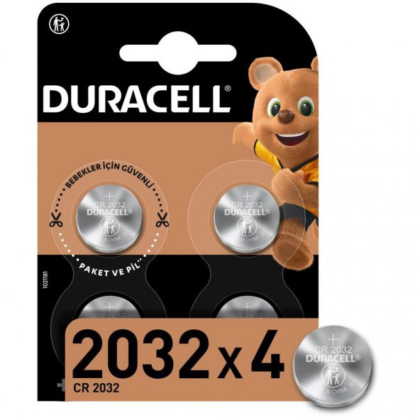 Duracell Özel 2032 Lityum Düğme Pil,  4 Lü Paket