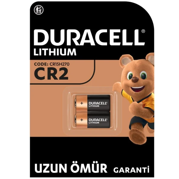 Duracell Yüksek Güçlü Lityum CR2 Pil 3V, 2 Li Paket (CR15H270)