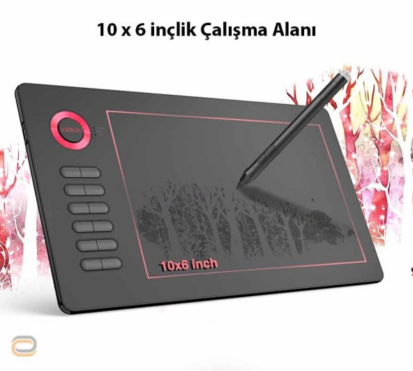 Veikk A15 8192 Levels Zoom Uyumlu 5080Lpı Grafik Tablet+Kalem - 4