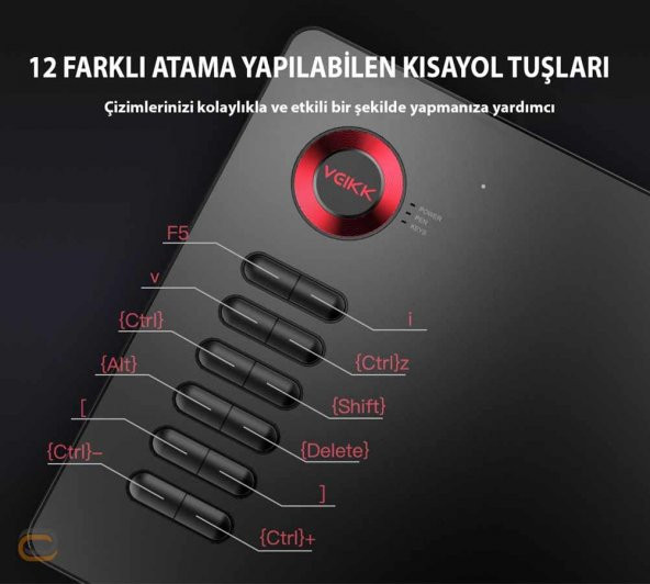Veikk A15 8192 Levels Zoom Uyumlu 5080Lpı Grafik Tablet+Kalem - 5